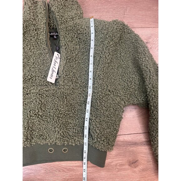 for love and lemons Sherpa Cropped Pullover Quarter Zip NWT XS - Picture 9 of 10